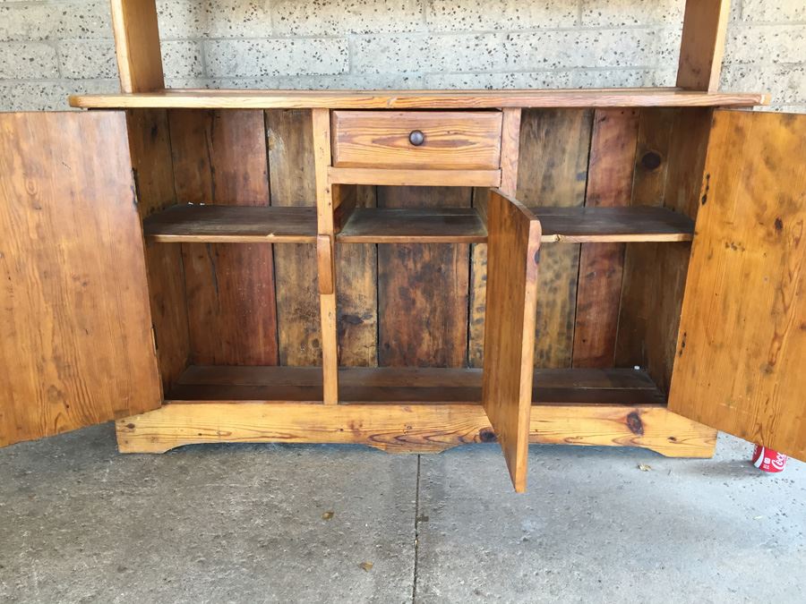 Primitive Pine Hand Made China Cabinet [Photo 9]