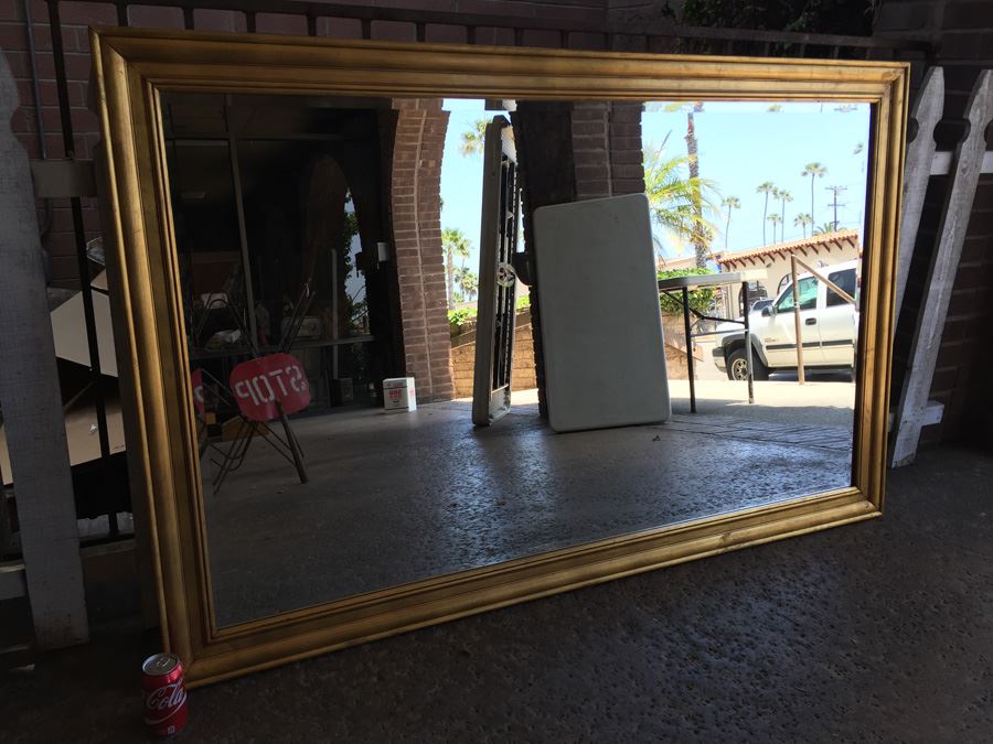 Large Gilt Wood Beveled Glass Mirror [Photo 5]
