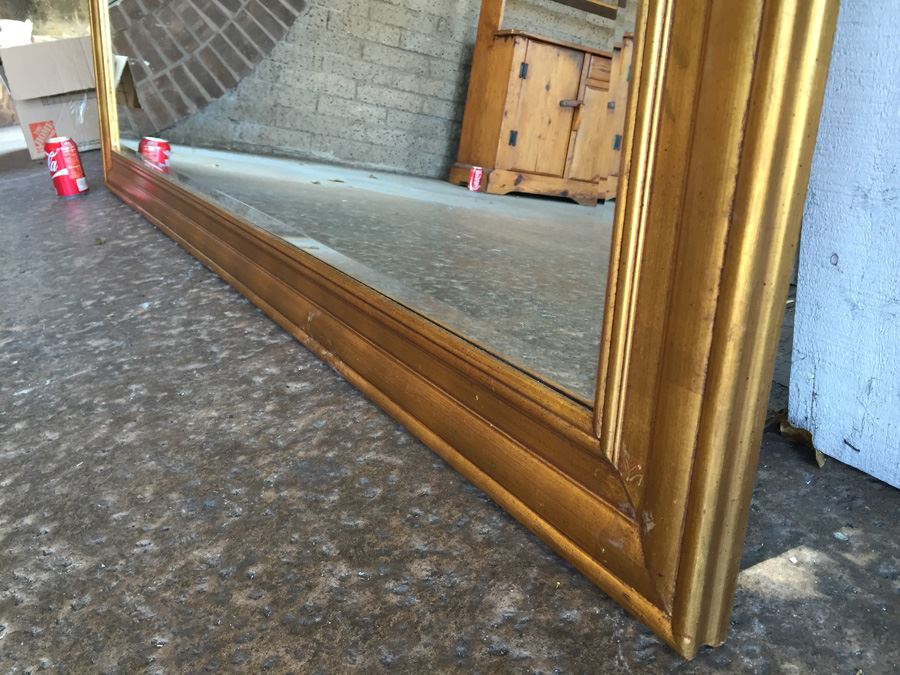 Large Gilt Wood Beveled Glass Mirror [Photo 7]