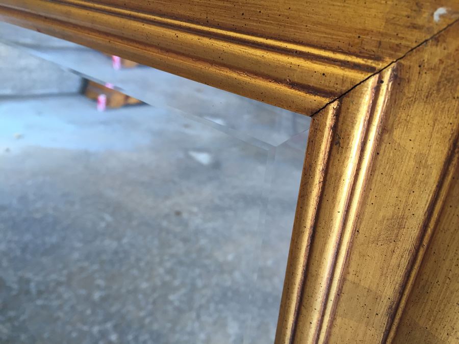 Large Gilt Wood Beveled Glass Mirror [Photo 3]