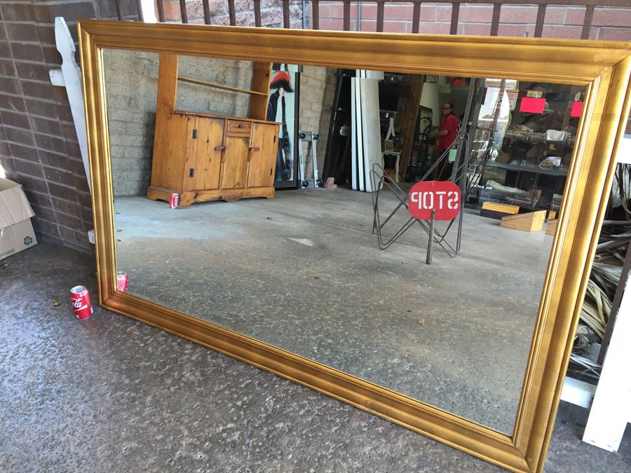 Large Gilt Wood Beveled Glass Mirror [Photo 1]