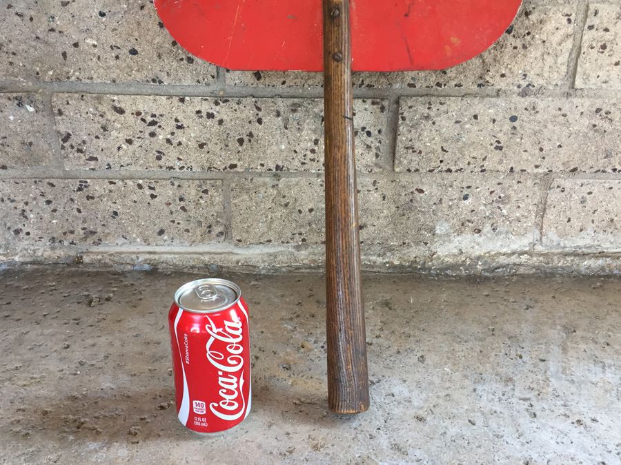 Primitive School Crossing Hand Held Stop Slow Sign [Photo 4]