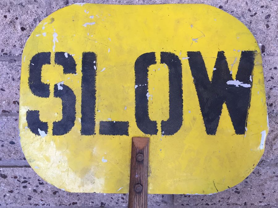 Primitive School Crossing Hand Held Stop Slow Sign [Photo 8]