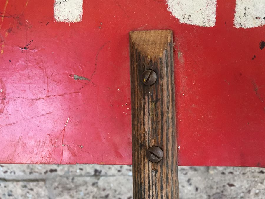 Primitive School Crossing Hand Held Stop Slow Sign [Photo 6]