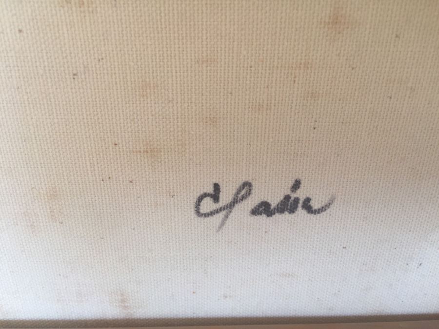 Beautiful Original Mid-Century Oil Painting Signed On Back By Claire Garner 37' X 25' [Photo 3]