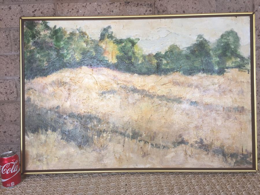 Beautiful Original Mid-Century Oil Painting Signed On Back By Claire Garner 37' X 25' [Photo 1]