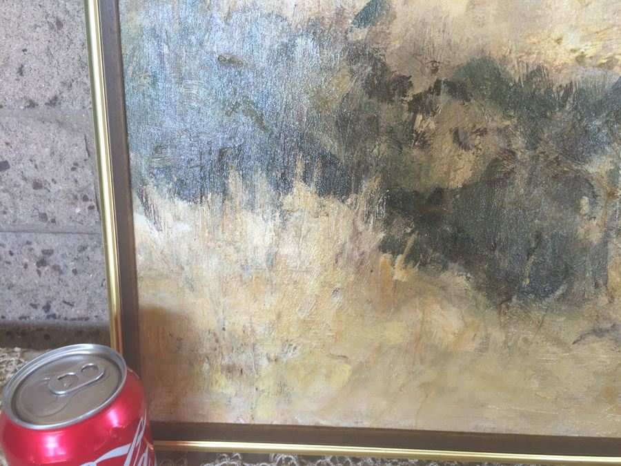 Beautiful Original Mid-Century Oil Painting Signed On Back By Claire Garner 37' X 25' [Photo 2]