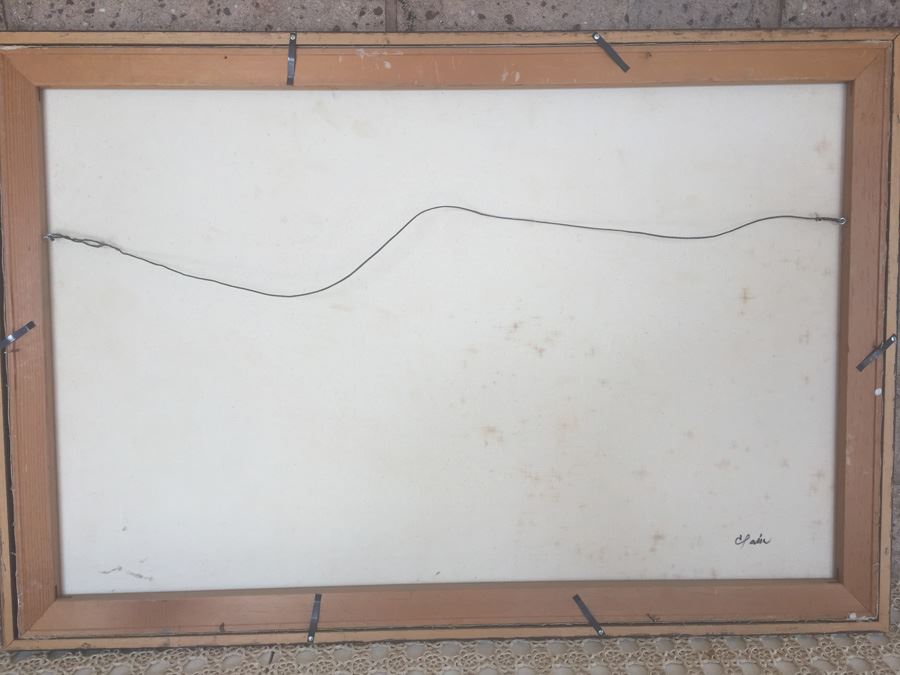 Beautiful Original Mid-Century Oil Painting Signed On Back By Claire Garner 37' X 25' [Photo 10]