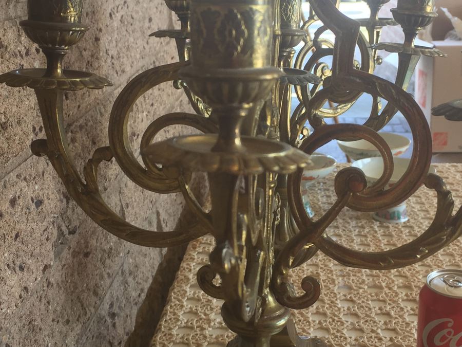 Pair Of Vintage Brass Candelabras [Photo 7]