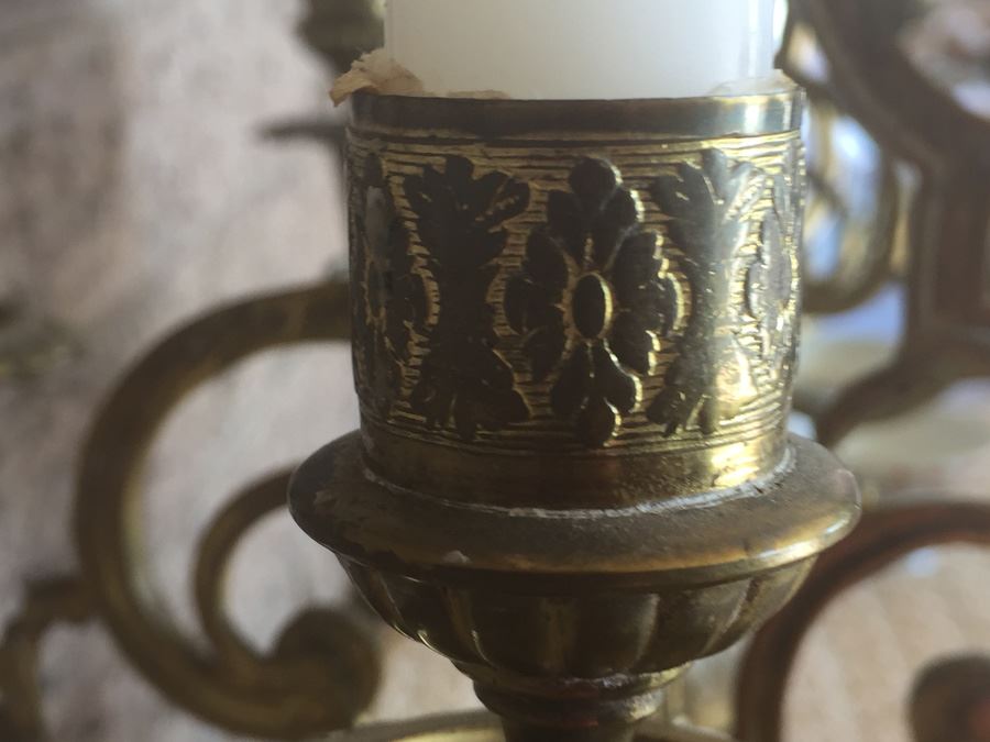 Pair Of Vintage Brass Candelabras [Photo 8]