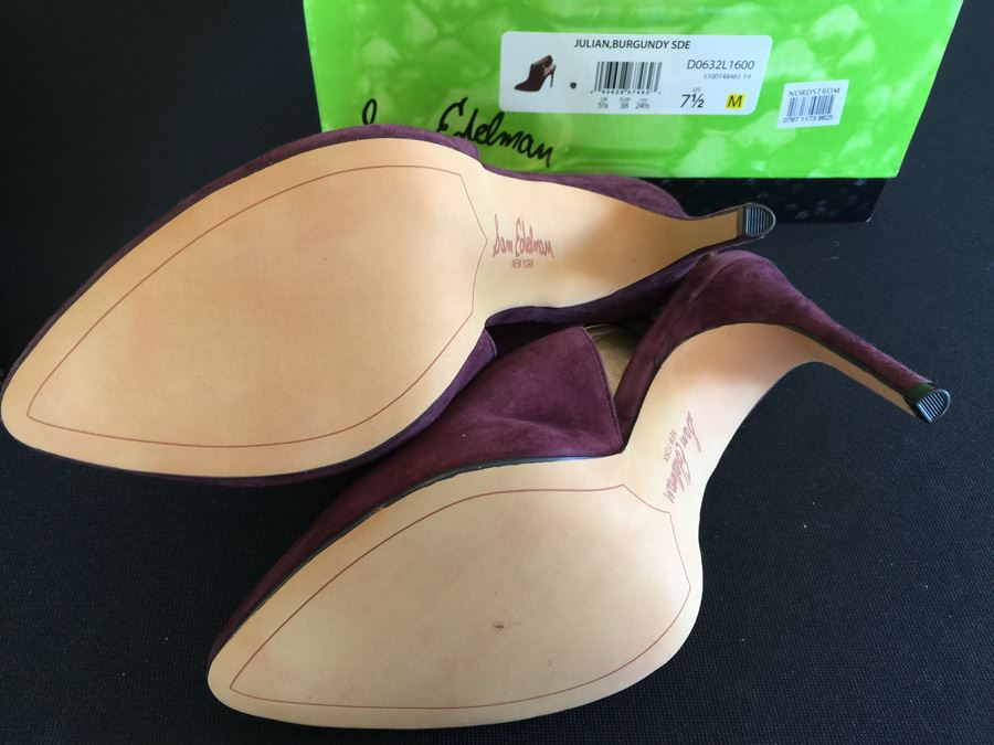 Pair Of Sam Edelman Julian Suede Heel Shoes With Boxes Size 7 1/2 M [Photo 6]