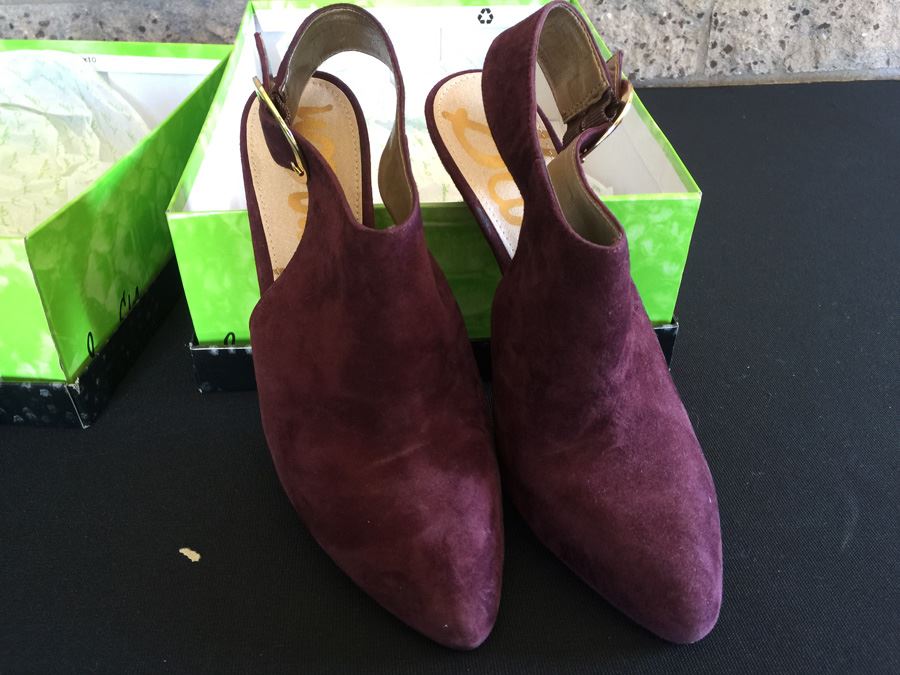 Pair Of Sam Edelman Julian Suede Heel Shoes With Boxes Size 7 1/2 M [Photo 2]