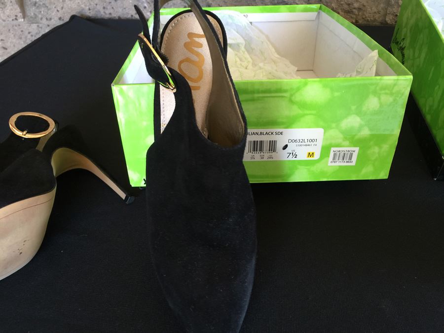 Pair Of Sam Edelman Julian Suede Heel Shoes With Boxes Size 7 1/2 M [Photo 3]