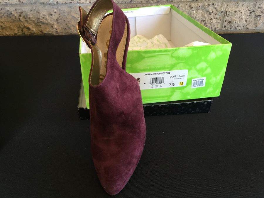 Pair Of Sam Edelman Julian Suede Heel Shoes With Boxes Size 7 1/2 M [Photo 5]