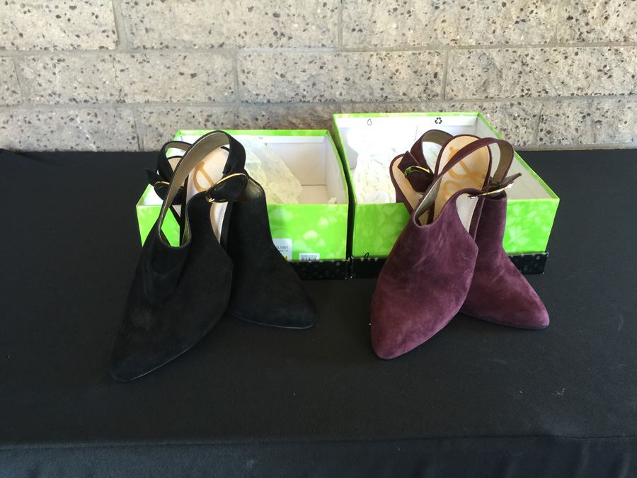Pair Of Sam Edelman Julian Suede Heel Shoes With Boxes Size 7 1/2 M
