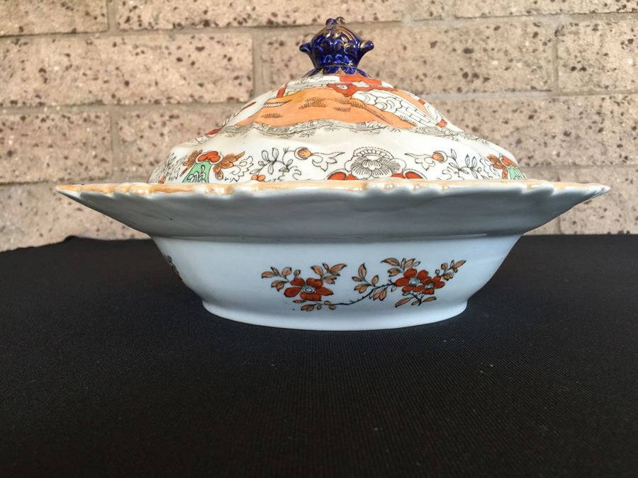 Antique Mason's Imari Ironstone China Peacock Pattern Soup Tureen [Photo 1]