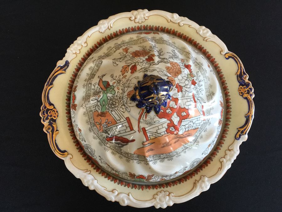 Antique Mason's Imari Ironstone China Peacock Pattern Soup Tureen [Photo 2]