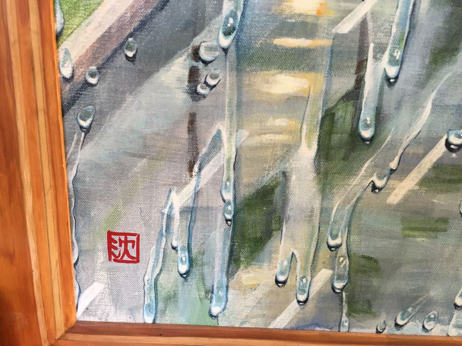 ORIGINAL Mee Shim 'Sudden Rain' Signed Painting [Photo 3]
