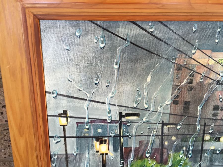 ORIGINAL Mee Shim 'Sudden Rain' Signed Painting [Photo 4]