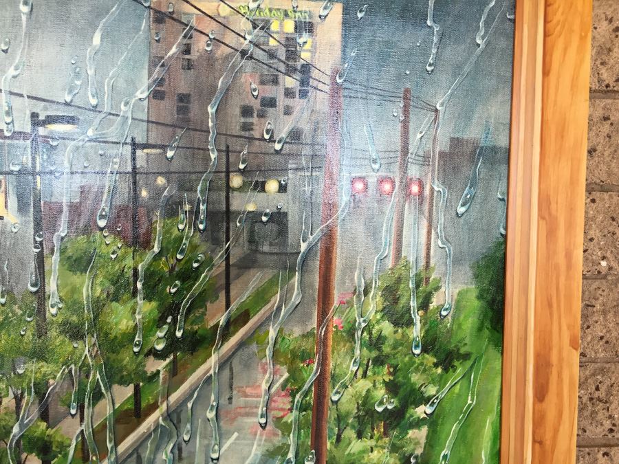 ORIGINAL Mee Shim 'Sudden Rain' Signed Painting [Photo 6]