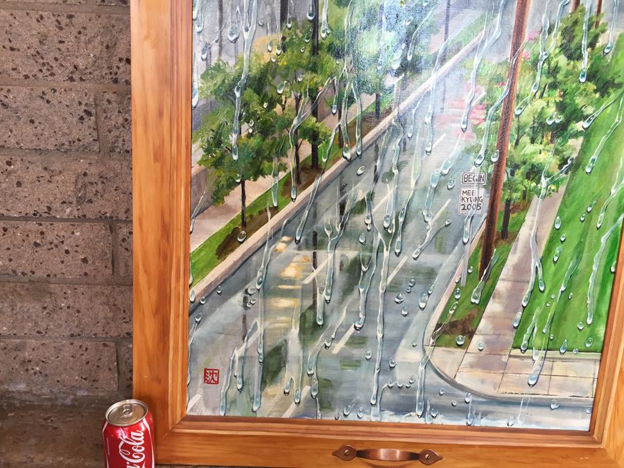 ORIGINAL Mee Shim 'Sudden Rain' Signed Painting [Photo 9]