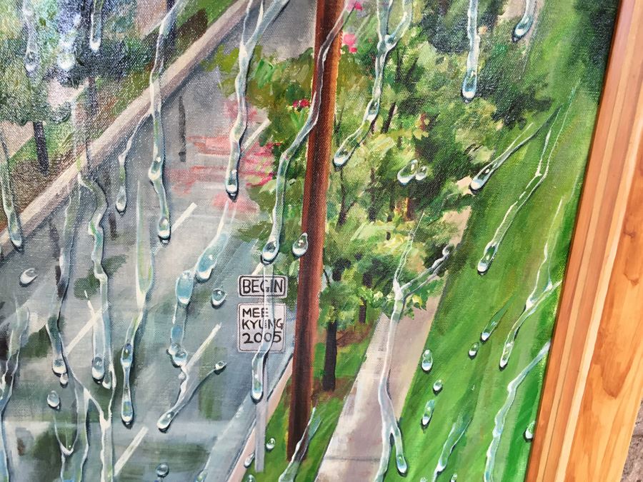 ORIGINAL Mee Shim 'Sudden Rain' Signed Painting [Photo 10]