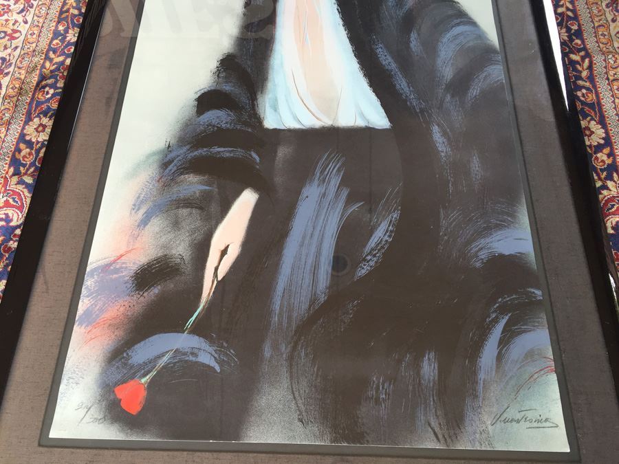 Large Hand Signed Limited Edition Print Of Woman With Rose [Photo 6]