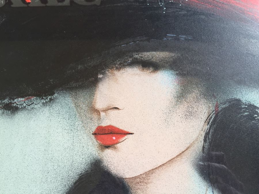 Large Hand Signed Limited Edition Print Of Woman With Rose [Photo 2]