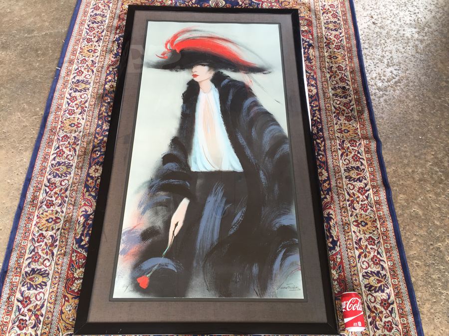Large Hand Signed Limited Edition Print Of Woman With Rose [Photo 1]