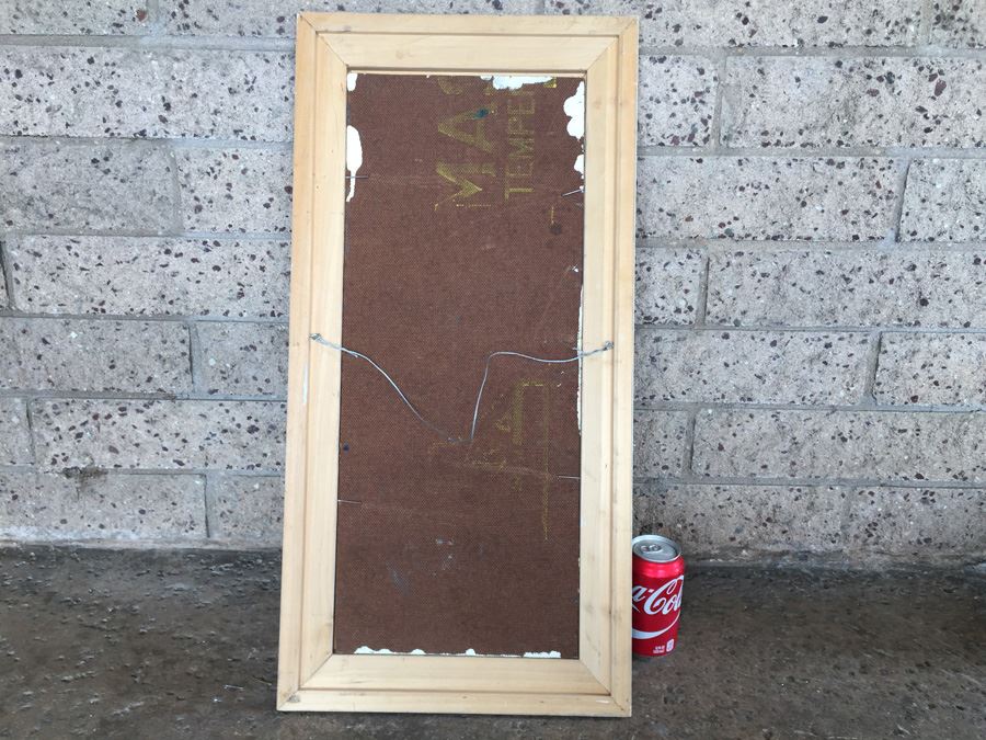 Original Mid-Century Abstract Oil Painting Of Church At Night By E. Sullivan [Photo 11]