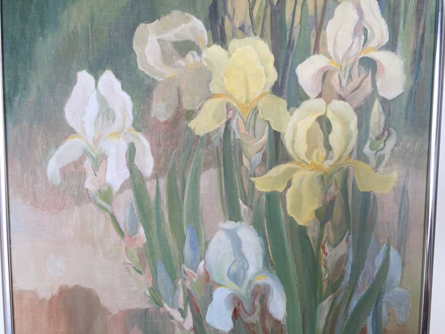 Original Oil Painting Of Orchids By K. Bronson [Photo 5]