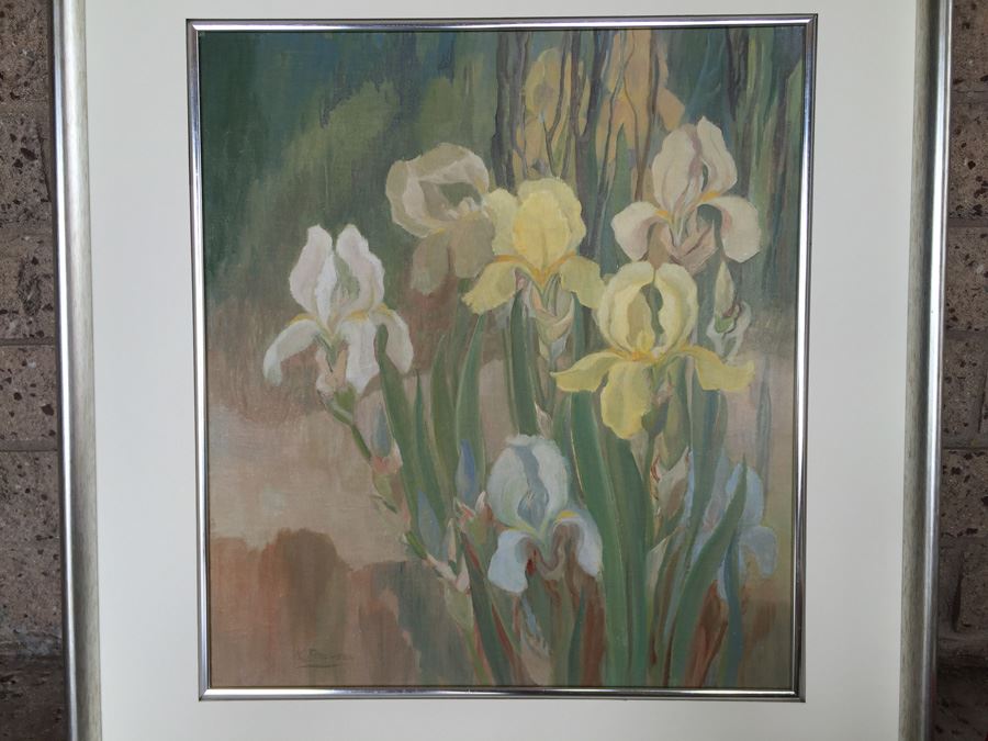 Original Oil Painting Of Orchids By K. Bronson [Photo 4]