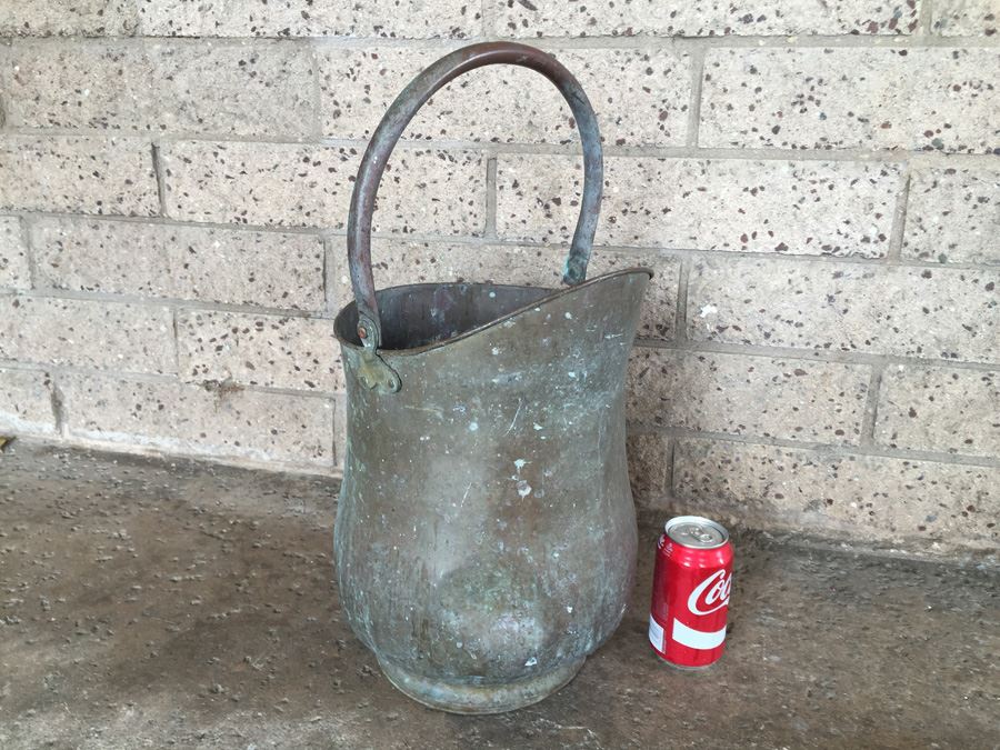 Copper Ash Bucket With Handle Made In England [Photo 5]