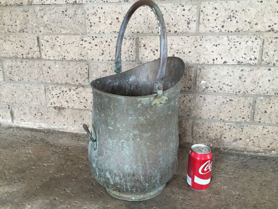 Copper Ash Bucket With Handle Made In England