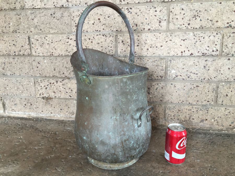Copper Ash Bucket With Handle Made In England [Photo 4]