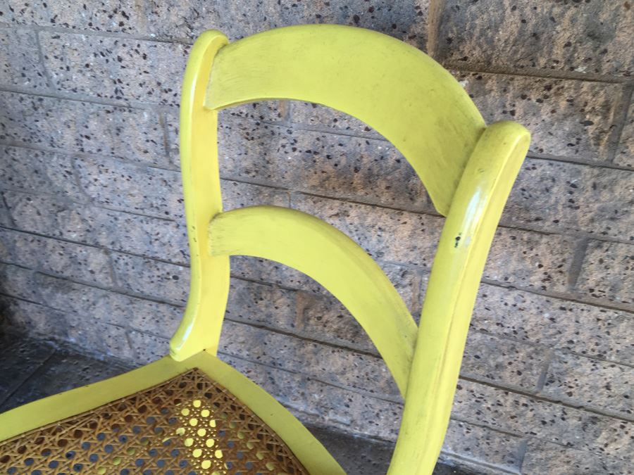 Vintage Yellow Cane Seated Chair [Photo 6]