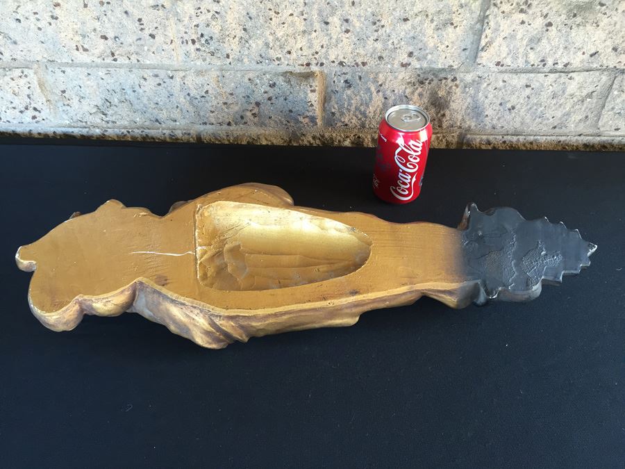 Gold Gilt Metal Sculpture Of Woman With Rams Head [Photo 11]