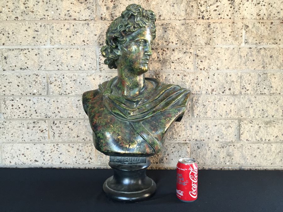 Painted Ceramic Bust Titled B. Apollo [Photo 4]