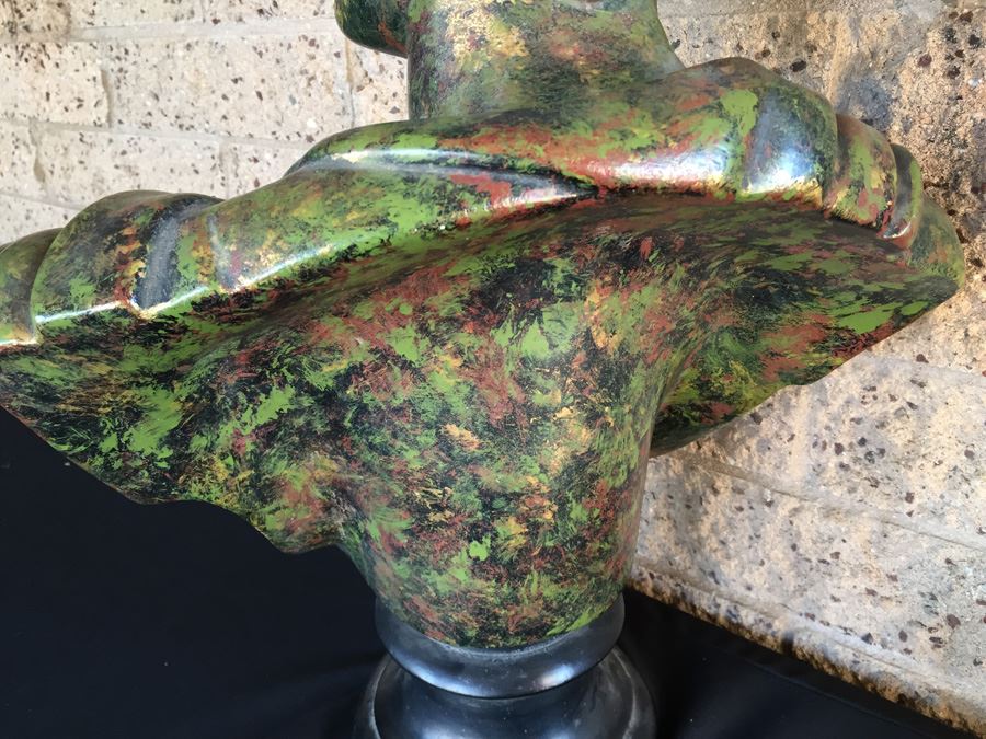 Painted Ceramic Bust Titled B. Apollo [Photo 10]