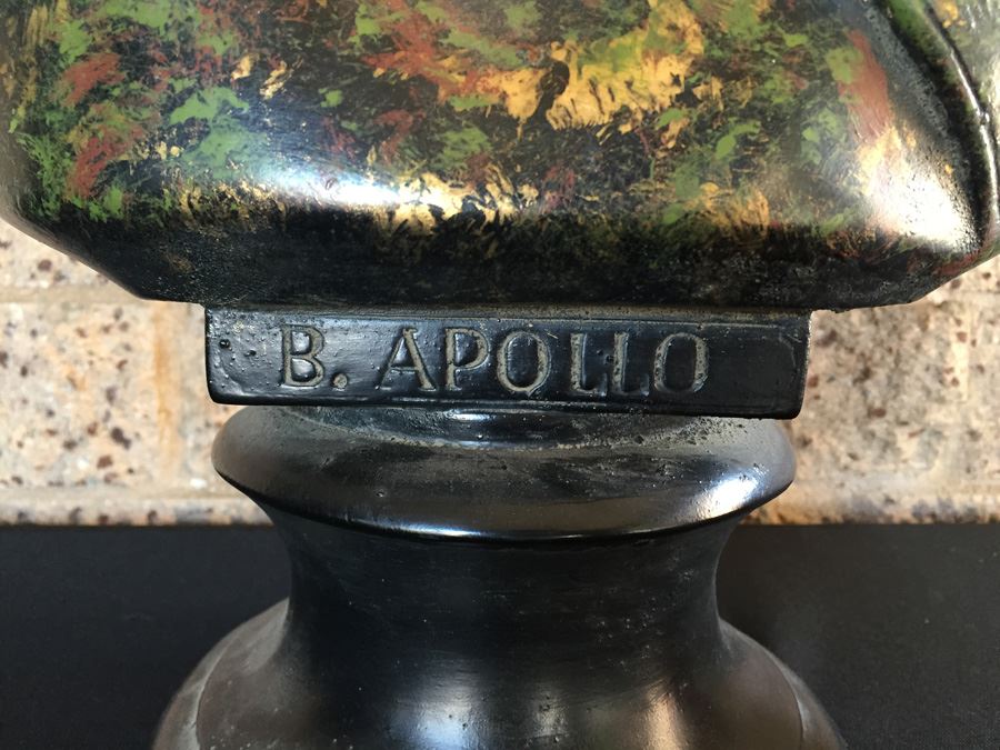 Painted Ceramic Bust Titled B. Apollo [Photo 5]
