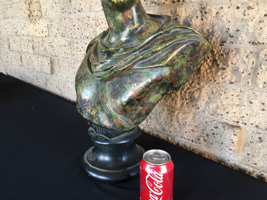 Painted Ceramic Bust Titled B. Apollo [Photo 8]