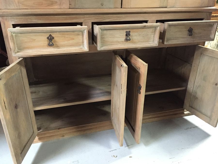 Country French China Cabinet With Chicken Wire Cabinet Door Inserts [Photo 10]