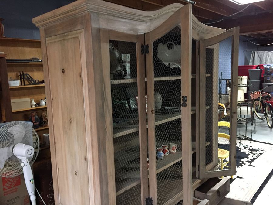 Country French China Cabinet With Chicken Wire Cabinet Door Inserts [Photo 16]