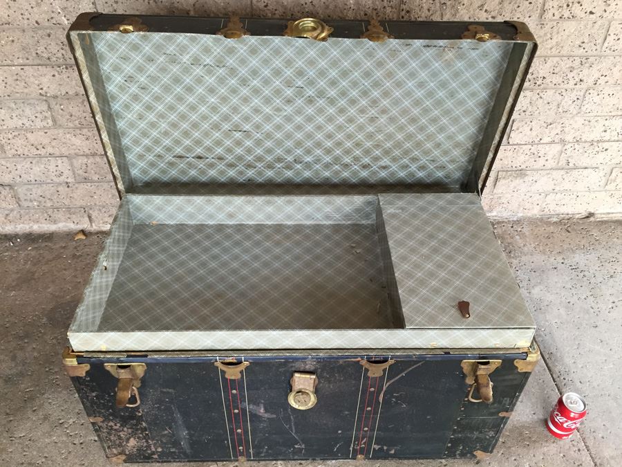 Vintage Steamer Trunk Lock Has Been Broken