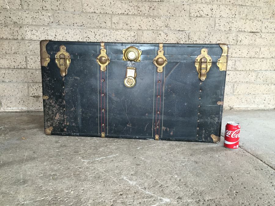 Vintage Steamer Trunk Lock Has Been Broken