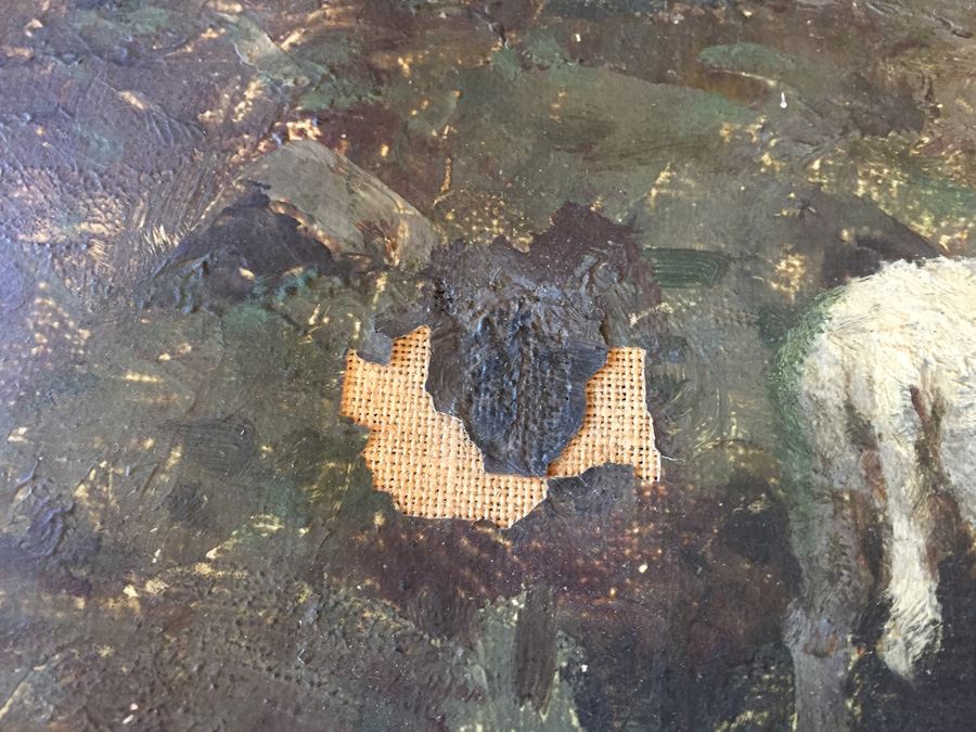 Charles T. Phelan 1900 Original Oil Painting Of Sheep In The Forest Signed In Lower Left Corner Estimate $2,000-$3,000 [Photo 6]