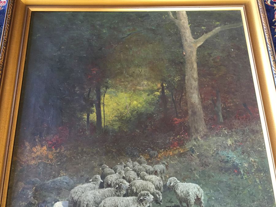 Charles T. Phelan 1900 Original Oil Painting Of Sheep In The Forest Signed In Lower Left Corner Estimate $2,000-$3,000 [Photo 12]