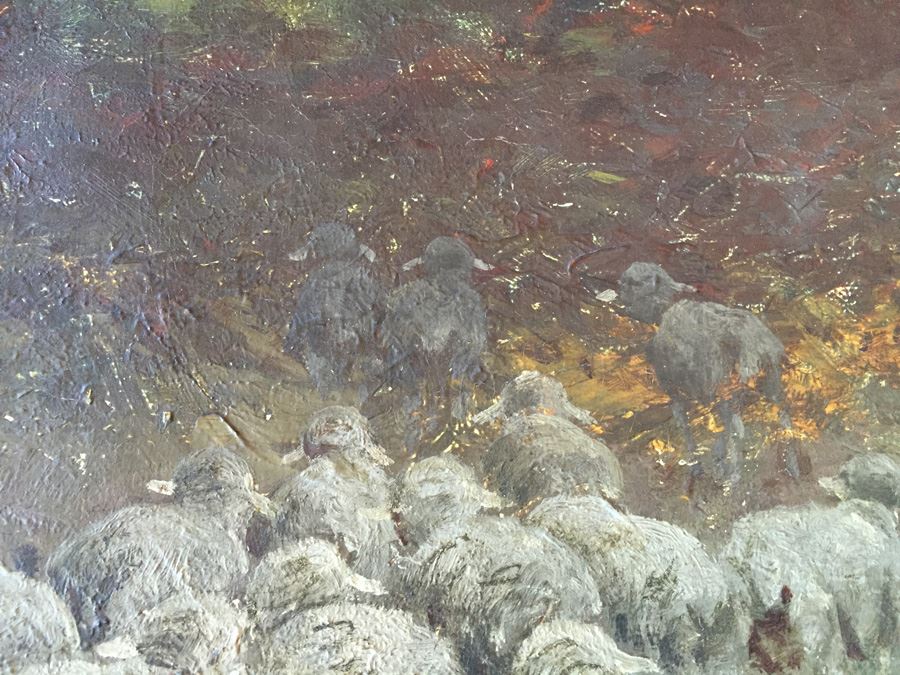 Charles T. Phelan 1900 Original Oil Painting Of Sheep In The Forest Signed In Lower Left Corner Estimate $2,000-$3,000 [Photo 15]