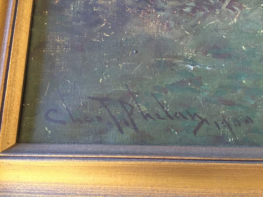 Charles T. Phelan 1900 Original Oil Painting Of Sheep In The Forest Signed In Lower Left Corner Estimate $2,000-$3,000 [Photo 3]