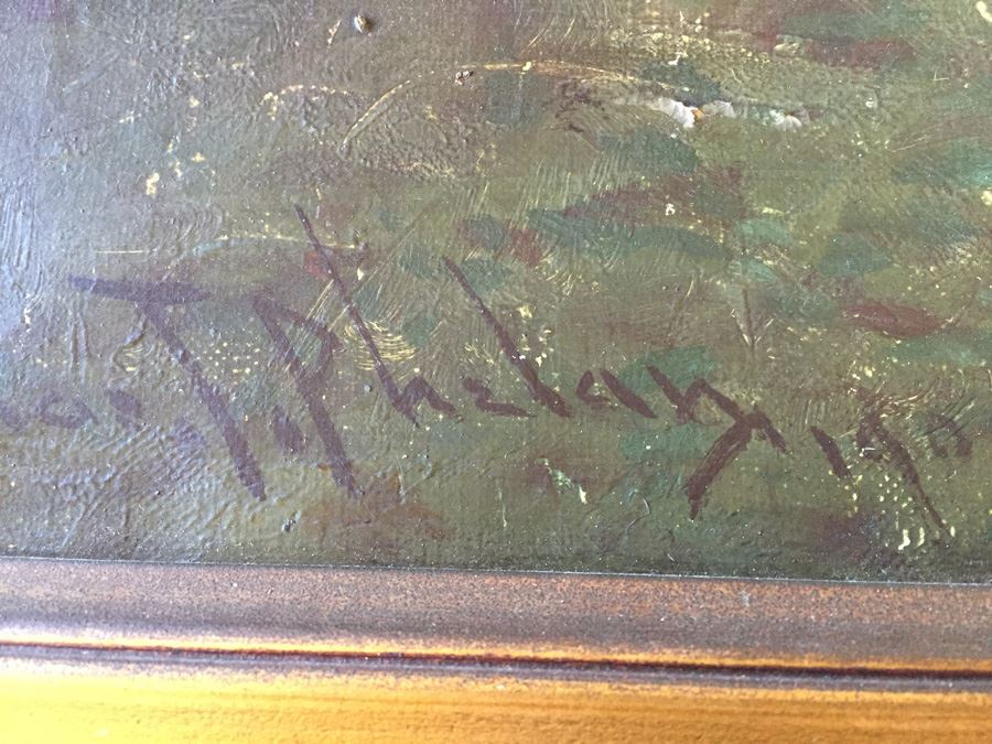 Charles T. Phelan 1900 Original Oil Painting Of Sheep In The Forest Signed In Lower Left Corner Estimate $2,000-$3,000 [Photo 8]